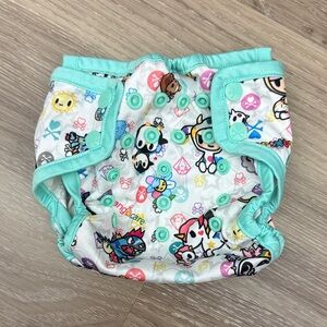 tokidoki Mint Trim Multicolor Character Print Cloth Diaper Cover—— BRAND NEW!